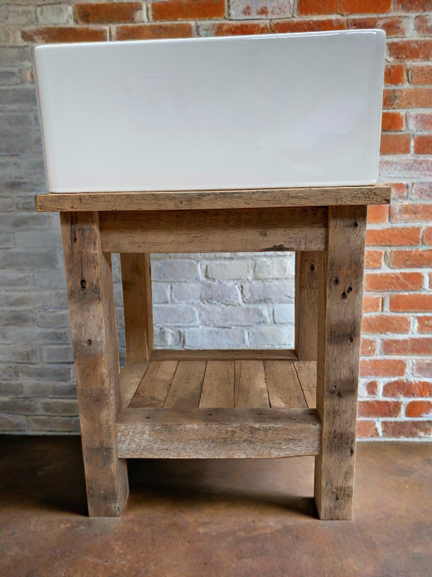 Reclaimed Belfast Sink or Butler Sink Stand. Made from ol reclaimed recycled wood, extremely rustic