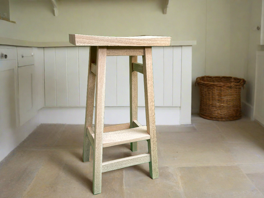 Tall Oak Kitchen Counter Bar Stool with Foot Rest 