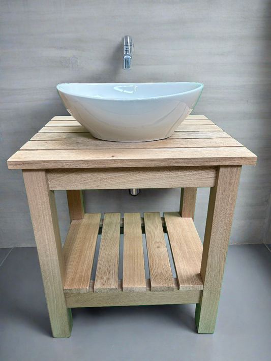 Solid Oak Slatted Wash Stand.